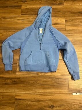 Jockey Light Blue Half-Zip Hooded Sweatshirt